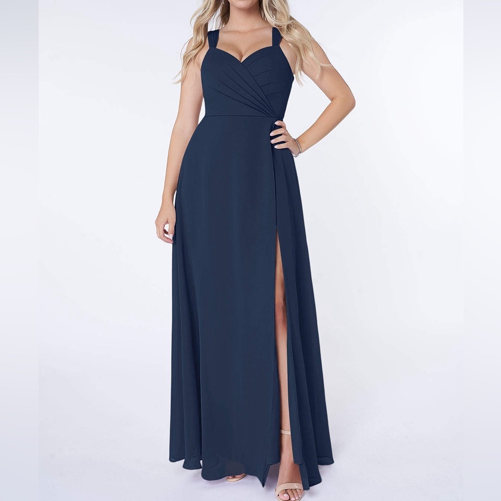 Azazie Nahrin Bridesmaid Dress Dark Navy (Custom Size, Approx. Size 4–6)